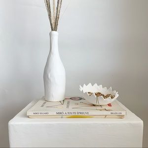 White Plaster Tall Vase